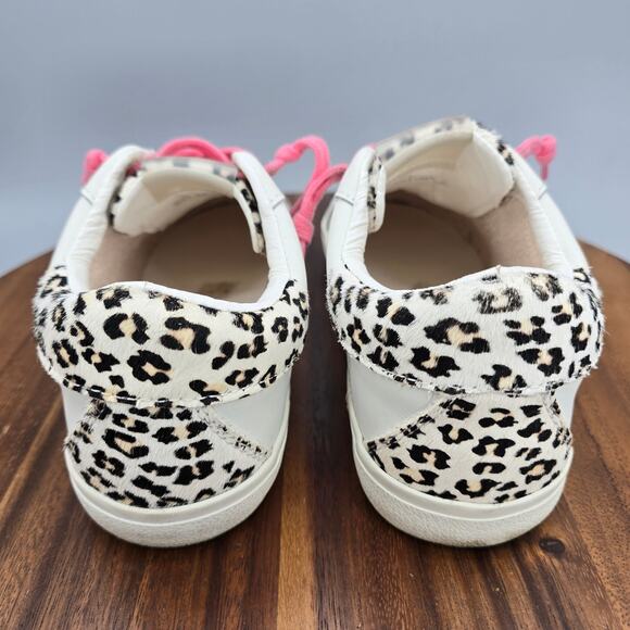 Vintage Havana Shoes Womens 8 White Cheetah Print Leather Low Top Sneakers - Picture 4 of 8